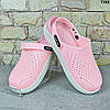 Сабо крокси жіночі Luck Line, силіконові крокси рожеві на білій платформі, фото 6