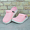 Сабо крокси жіночі Luck Line, силіконові крокси рожеві на білій платформі, фото 7