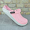Сабо крокси жіночі Luck Line, силіконові крокси рожеві на білій платформі, фото 8