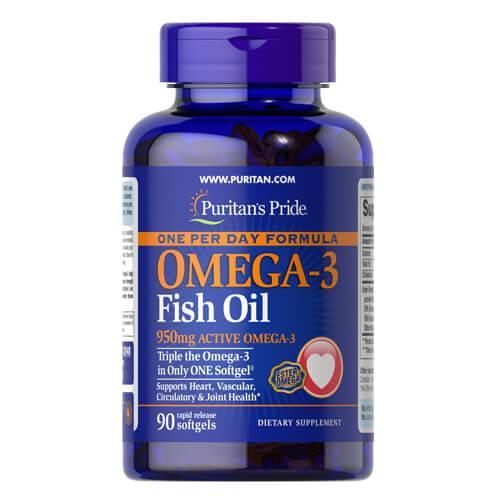 Puritan's Pride One Per Day Omega-3 Fish Oil 1400 mg 90 рідких капсул, фото 1