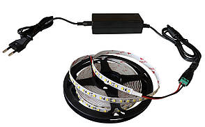 Набір світлодіодної стрічки SMD 2835 (120 LED/m) 12V IP20 нейтральний білий 5м + блок живлення + коннектор