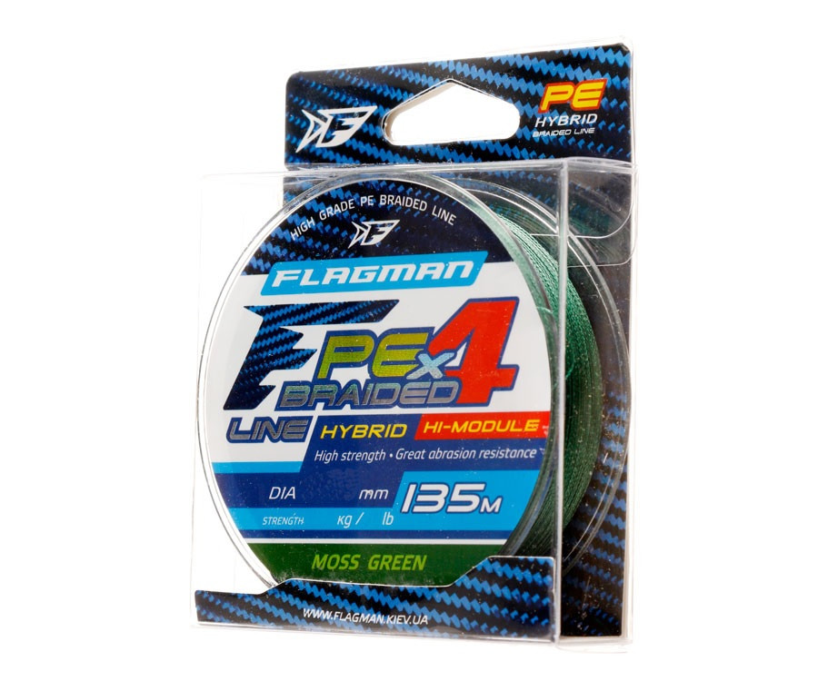 Шнур Flagman F-Braid 4x4 m. green 0,08mm. 3,6кг/8lb (26135-008)