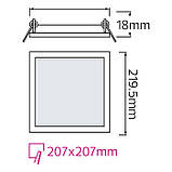 Світлодіодний світильник врізний Slim/Sq-18 18 W 4200 K, фото 3
