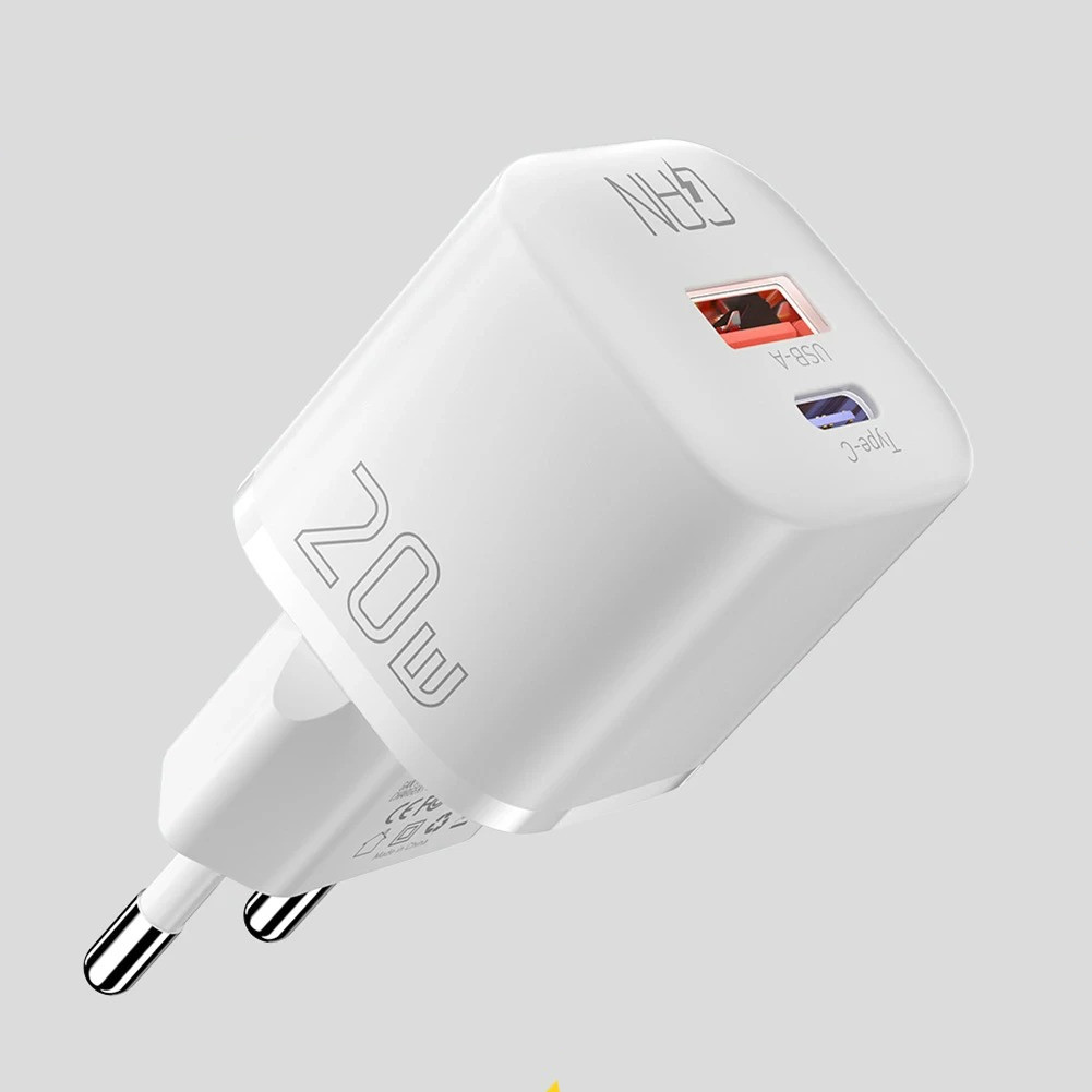 Швидка зарядка/Адаптер/блок живлення/сетний пристрій PD 20Вт/20W Type-C Essager білий (GS-60575)