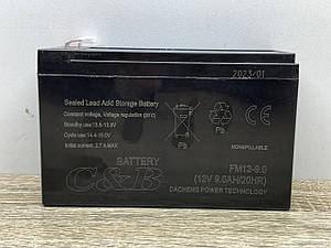 Батарея (Акумулятор) 12V 9Ah GEL C&B FM12-9.0G (12V9AH/20HR) 20°C чорна нова