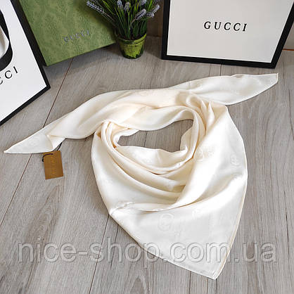 Хустка Gucci айворі, шовк, фото 4