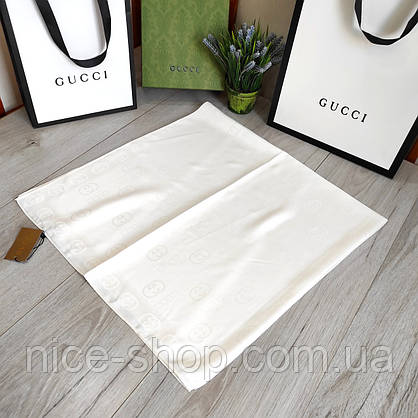 Хустка Gucci айворі, шовк, фото 5