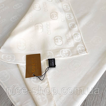 Хустка Gucci айворі, шовк, фото 6