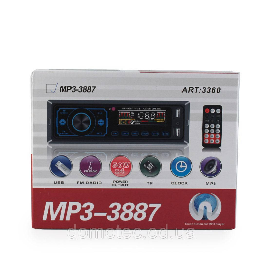 Автомагнітола MP3 3887 ISO 1DIN сенсорний дисплей