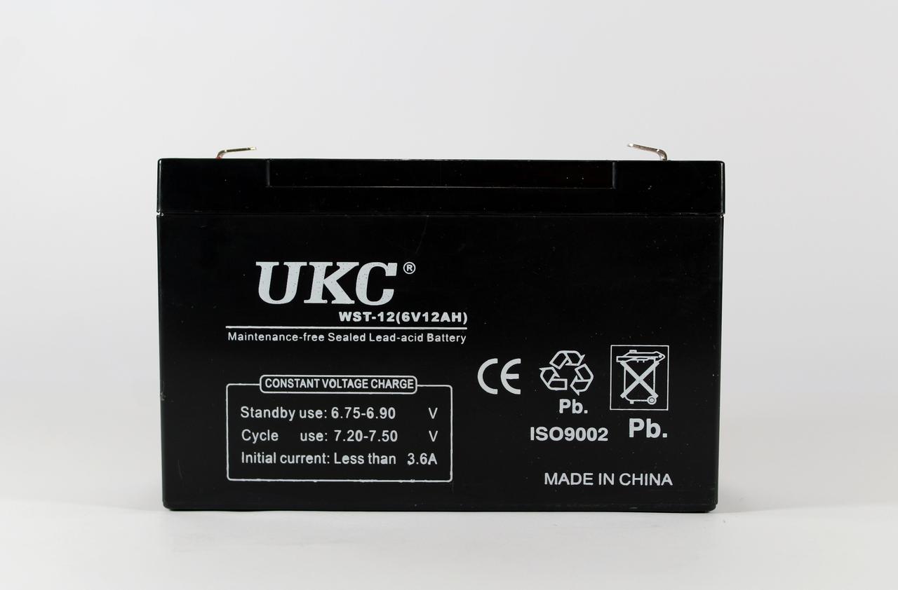 Акумулятор BATTERY 6V 12A UKC (Реальна ємність -30%), фото 1
