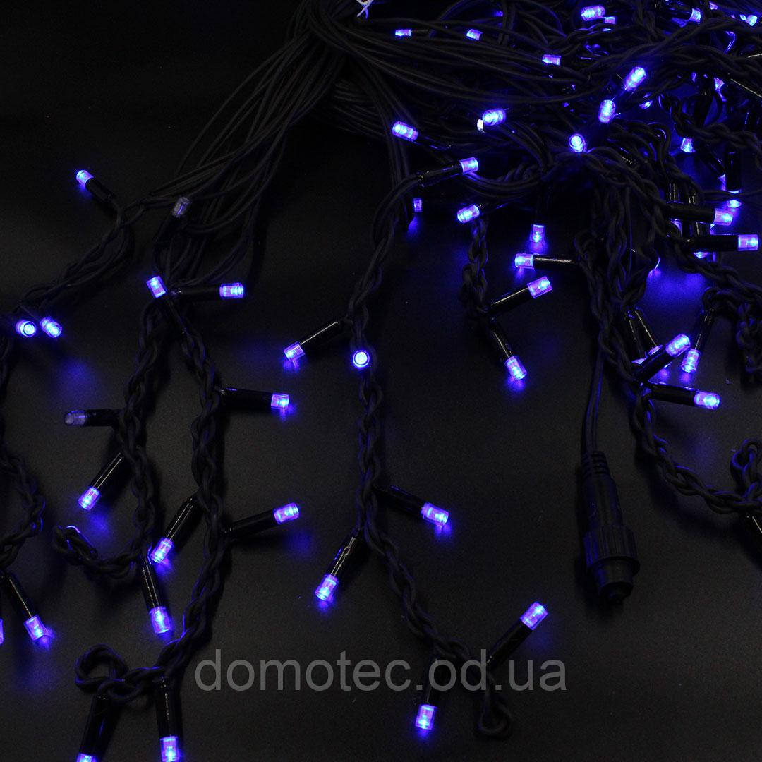 Xmas гірлянда LED 200 3.3Line Short curtain(Бурпурки/Бахрома) B-2 Синя 10M*1,5M Вул.+з'єднувач Чорний