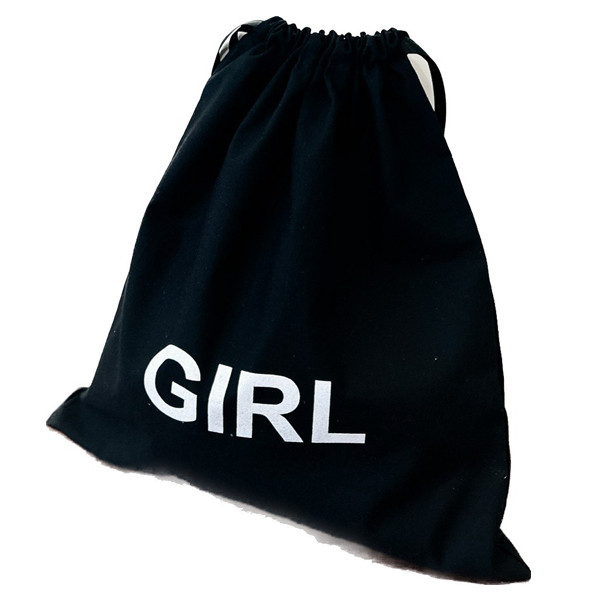 Мішечок бавовняний для речей 30*35 см Girl (чорний)