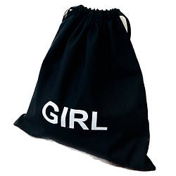 Мішечок бавовняний ORGANIZE для речей 30х35 см Girl (чорний)