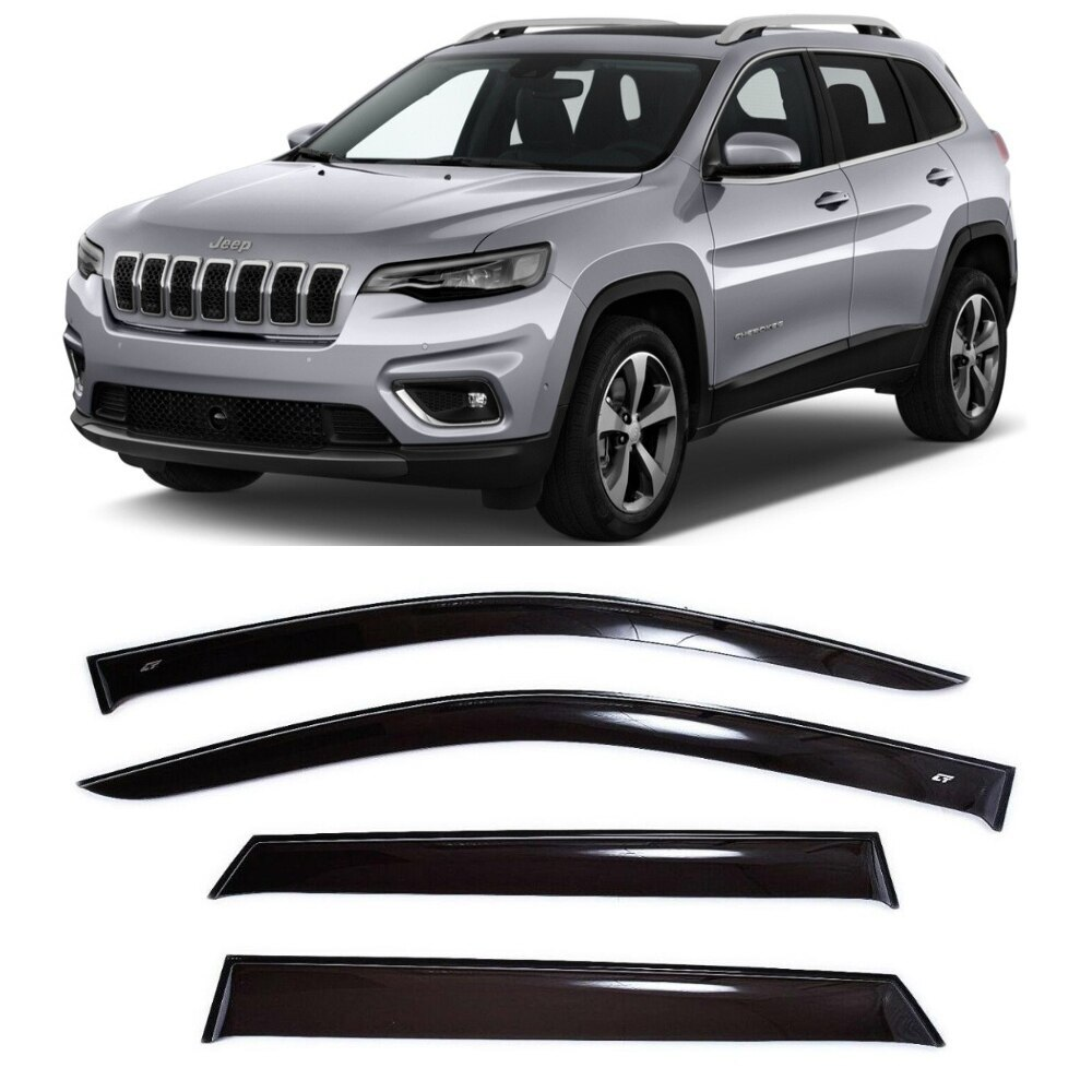 Дефлектори вікон, вітровики HIC JEEP Cherokee (KL) 2013-2018 (скотч)
