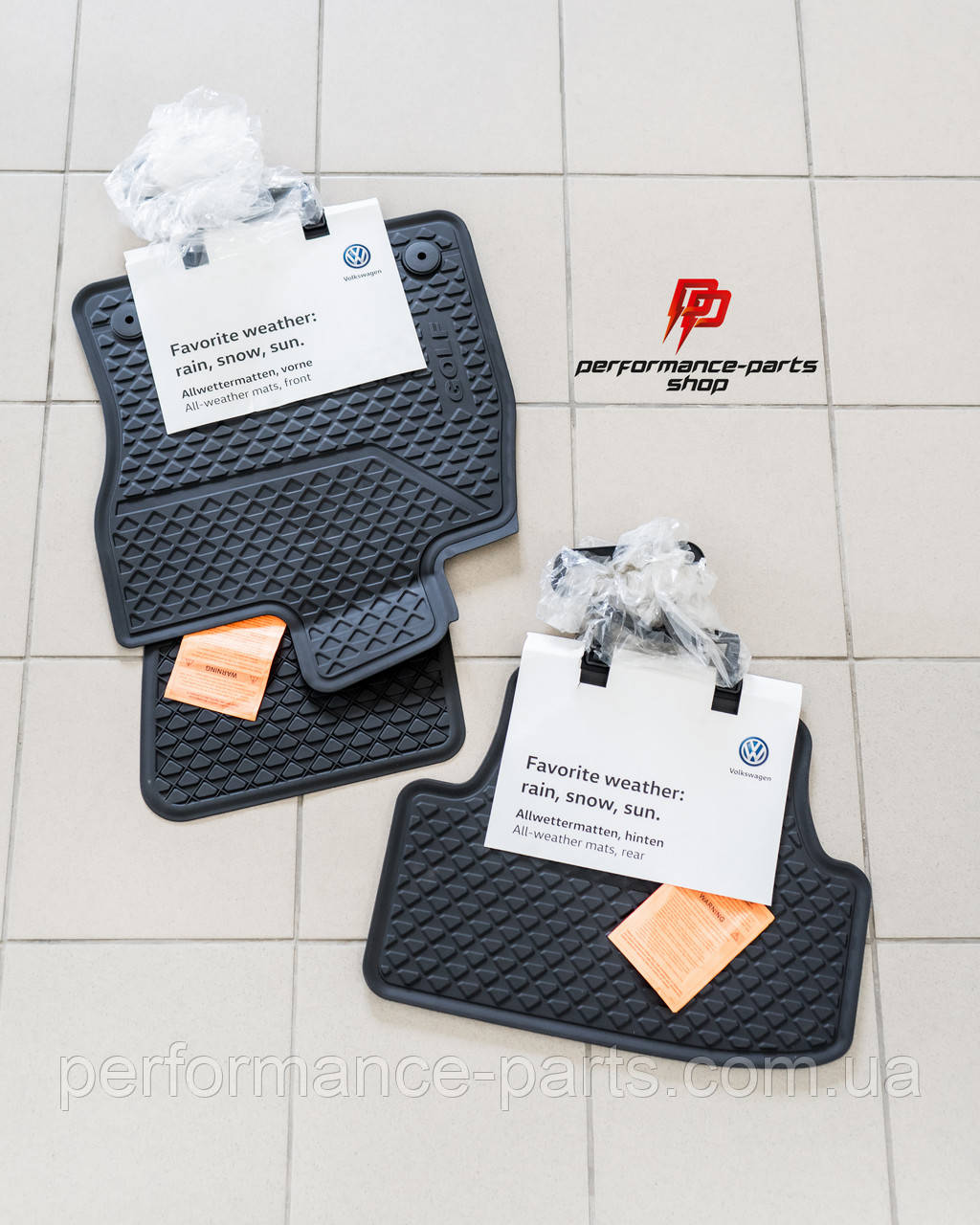 Комплект задніх гумових килимків Volkswagen Golf