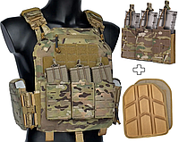 Плитоноска Military Plate Carrier - Multicam GAF + Демпфер EVO Foam Pads + Тройной подсумок для винтовочных магазинов