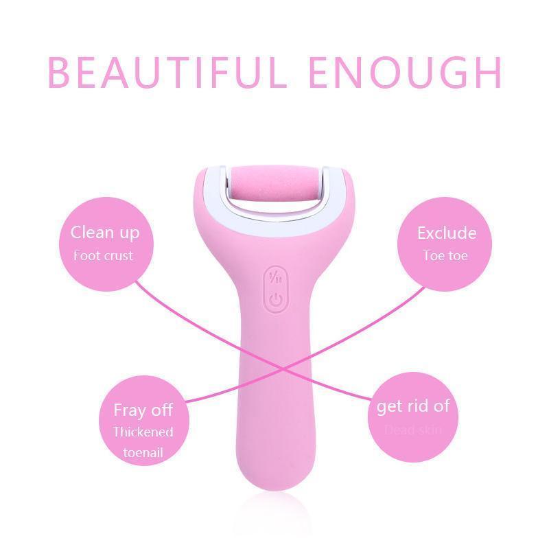 Електрична пилка Comfort Smooth для шкіри ніг Рожева, Водонепроникна роликова пилка