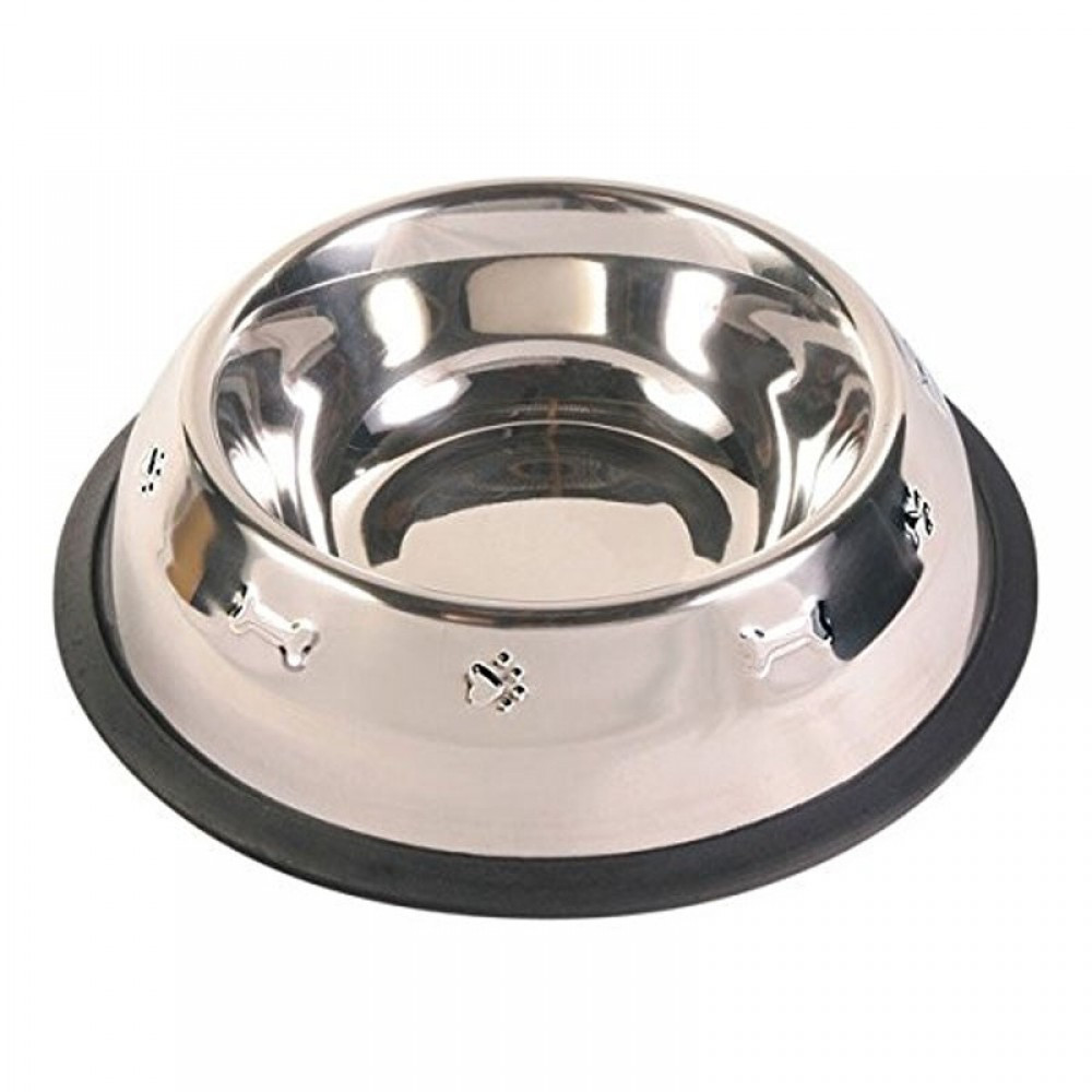 Миска Металлическая для Собак Trixie "Лапки" на Резиновой Подставке 0 ...