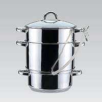 Соковарка Maestro MR-1030, 8 л із нержавіючої сталі для фруктів, ягід, томатів, для всіх різновидів плит