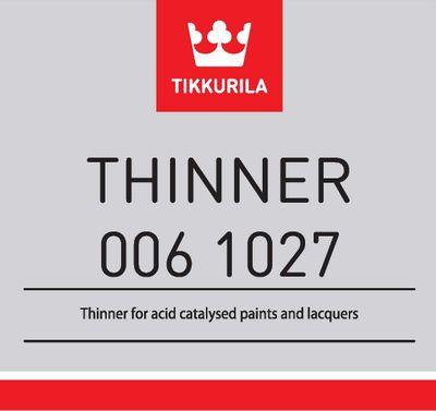 Tikkurila Thinner 1027 - стандартний розчинник для кислотно-каталізованих фарб та лаків, 3 л
