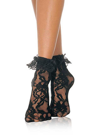 Оригінальні шкарпетки Leg Avenue Lace Anklet With Ruffle Black | Knopka, фото 3