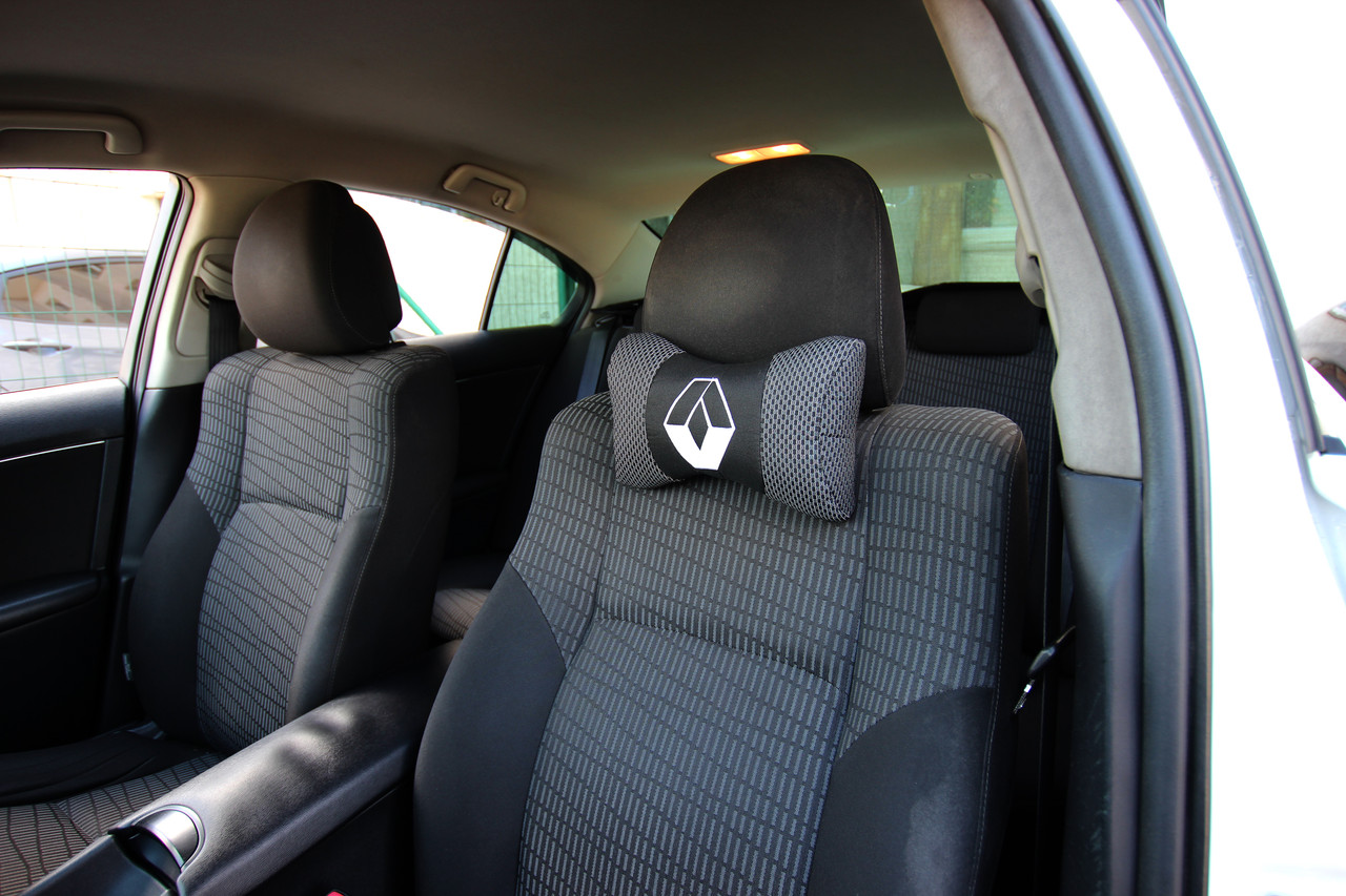 Авто подушка Renault тканина чорна сіра