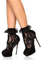 Оригинальные носки Leg Avenue Lace Anklet With Ruffle Black | Limon