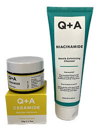 Набір Q+A (Крем Ceramide Barrier Defence Face Cream захисний з керамідами 50 г + Гель для обличчя Q+A Niacinamide