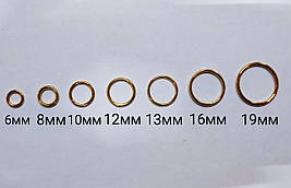 Кільце для білизни з гальванічним покриттям 30610, золото метал, 6-19 мм