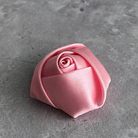 Декоративная атласная роза 3,5 см - розовый