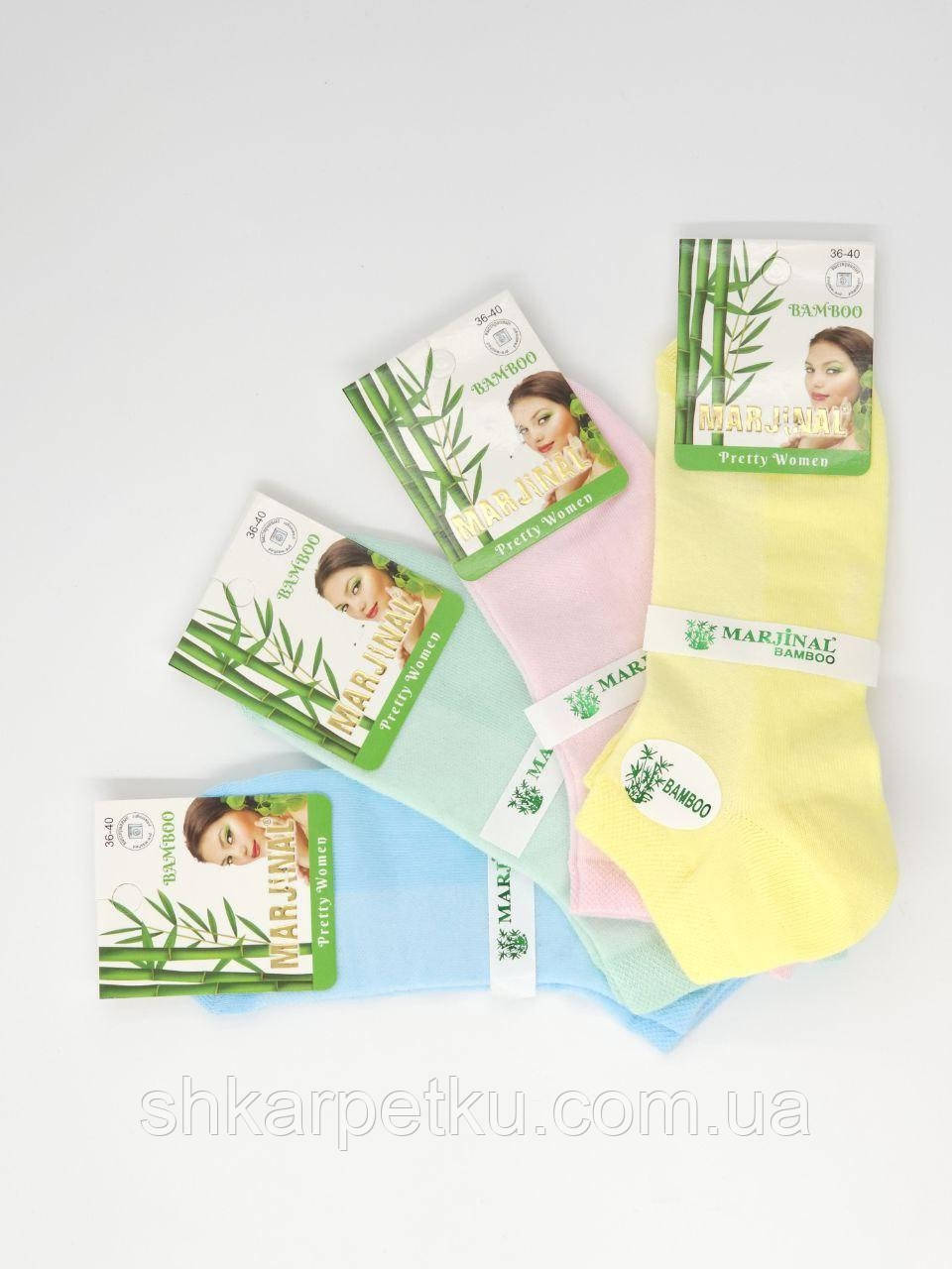Жіночі шкарпетки стрейчеві Marjinal пастельне асорті бамбук сітка короткі розмір 36-40 12 пар/уп