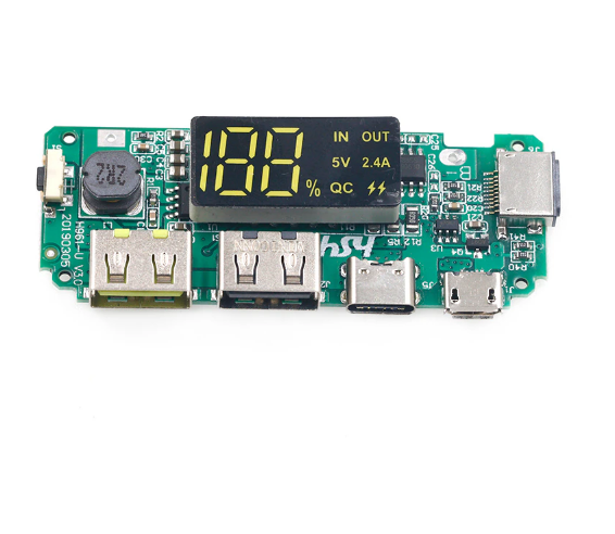 Зарядний модуль для літієвих батарей 18650 TYPE-C/USB/Micro USB/iPhone Lightning 2,4А