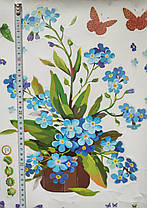 Наклейка на стіну, наклейка квітка, наклейки на шафу, на дзеркало "3 Квітки в горщиках" 63*105см (лист 50*70см), фото 3