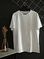 Футболка белая мужская однотонная стрейч-коттон , Мужская спортивная летняя футболка белая повседневная