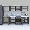 Кухня готова 2.8 м, модульний кухонний гарнітур 280 см Opendoors Графіт-Антрацит, фото 3