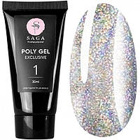Saga Professional EXCLUSIVE Poly Gel №1, 30 мл