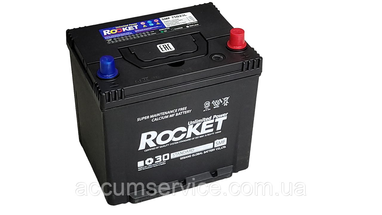 Акумулятор Rocket SMF 75D23L 6ст-65 Азія Евро