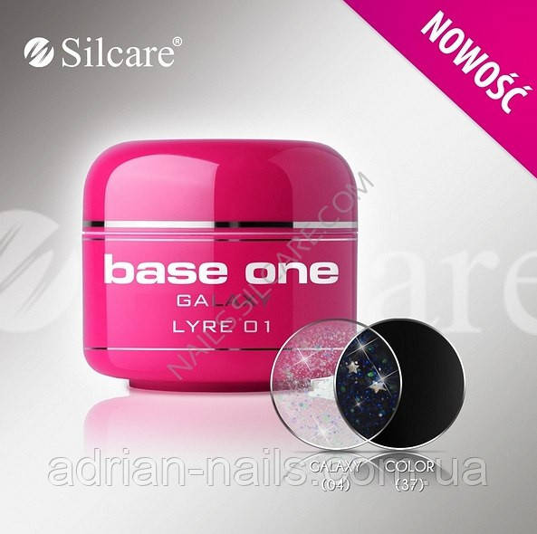 Прозорий гель з мікроблестками Base One Lyre 01 (розлив)