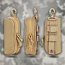 Сумка-підсумок чохол тактичний для окулярів PROTECTOR на пояс на лямку рюкзака із системою MOLLE Пісочний койот, фото 6