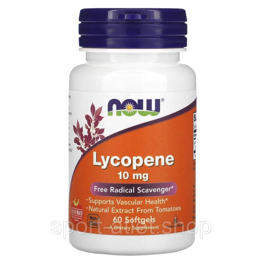 Натуральна добавка NOW Lycopene 10 mg, 60 капсул