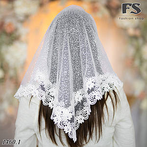 Святкова біла блискуча  хустина до церкви, на хрестини , на весілля  Ніколь