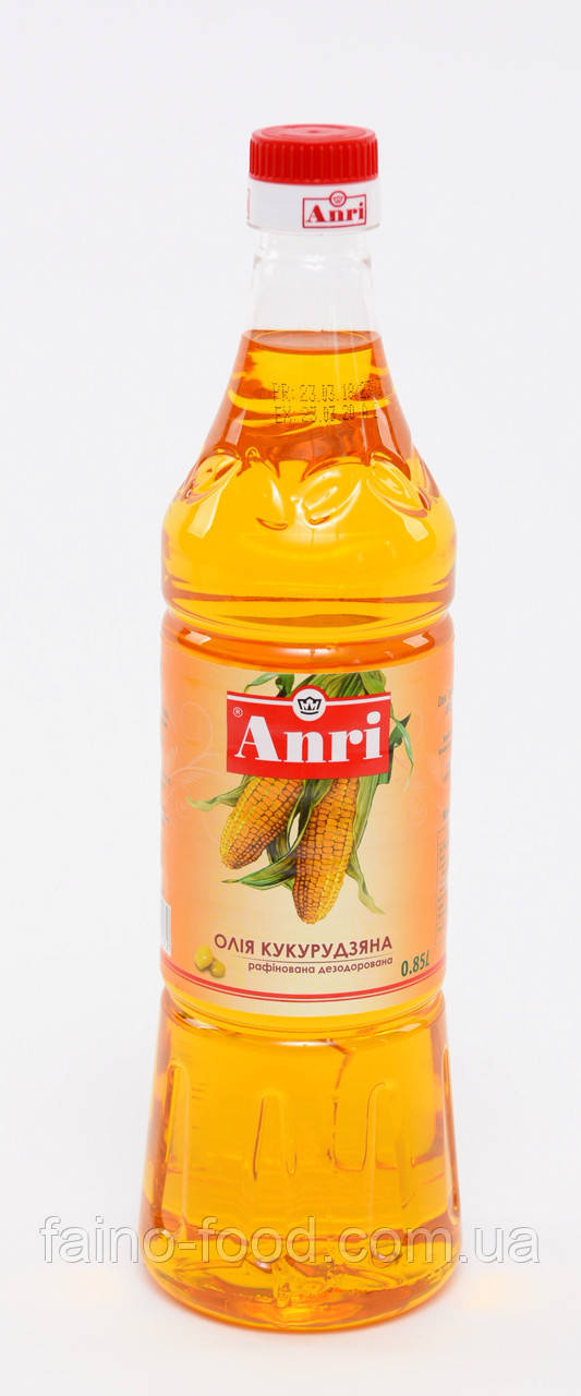 Олія Кукурудзяна рафінована дезодорована "ANRI", 782 г (п/бут 850 мл)