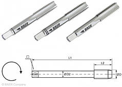 Мітчик ручний   HSSG  (3 шт.) M 7 x 1,0  BAER  (Німеччина)