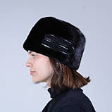 Жіноча норкова шапка з цільного натурального хутра "Козачка", фото 3