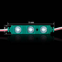 Світлодіодний модуль BRT XG193 5630-3 led W 1,5 W GREEN, 12 В, IP65 зелений з лінзою півсфера