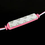 Світлодіодний модуль BRT XG194 5630-3 led W 1,5W PINK, 12 В, IP65 рожевий із лінзою напівсфера, фото 2