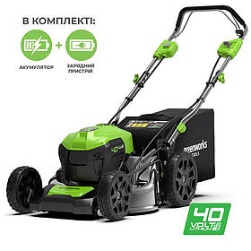 Газонокосарка акумуляторна Greenworks GD40LM46SPK4x з АКБ 4 Ah і ЗП