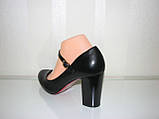 Туфлі жіночі чорні екошкіра на стійкому підборі розмір 36, фото 10