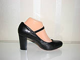 Туфлі жіночі чорні екошкіра на стійкому підборі розмір 36, фото 8