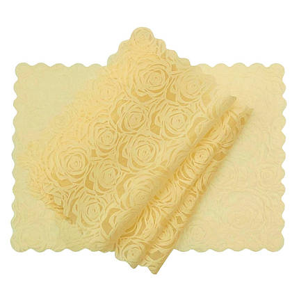Набір серветок Flowers на полички в холодильник 4 шт 30х50 см жовтий, фото 1